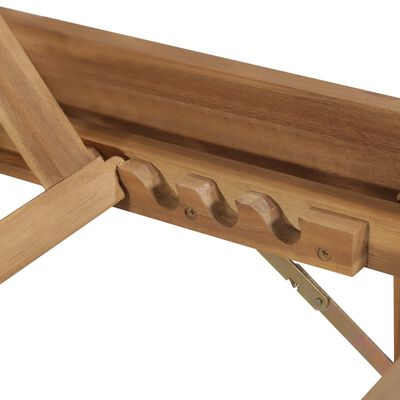 vidaXL Espreguiçadeira dobrável com almofadão madeira acácia maciça