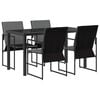 vidaXL Conjunto de Jantar para Jardim 5 unid. Preto e Anthracite