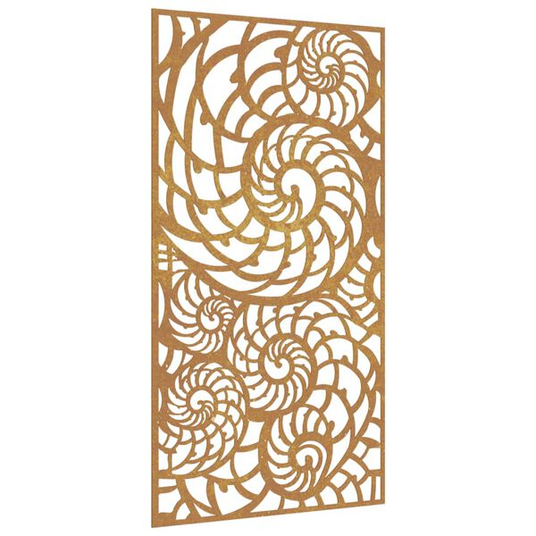 vidaXL Decora&ccedil;&atilde;o p/ muro de jardim 105x55 cm a&ccedil;o corten design conchas
