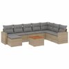 vidaXL 9 pcs conj. sof&aacute;s jardim c/ almofad&otilde;es vime PE bege misturado