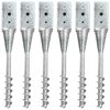 vidaXL Estacas de enterrar 6 pcs 10x10x57 cm a&ccedil;o galvanizado prateado