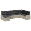 vidaXL Conjunto de Sof&aacute;s com almofada 8 pcs Cinzento-claro vime PE