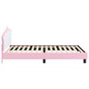 vidaXL Estrutura de Cama Infantil com Cabeceira Rosa 90 x 200 cm PU