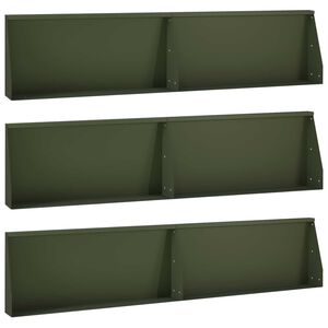 vidaXL Muro de Conten&ccedil;&atilde;o 6 unid. 100 x 12 x 30 cm A&ccedil;o Verde-Azeitona