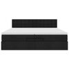 vidaXL Estrutura de cama otomana com colch&atilde;o 200x200 cm tecido preto