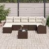 vidaXL Conjunto de Sofá de Jardim 8 pcs Castanho Rattan Sintético