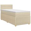 vidaXL Cama box spring com colch&atilde;o Creme 100 x 200 cm Tecido