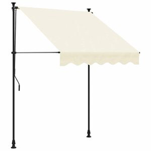 vidaXL Toldo retr&aacute;til 200x115 cm tecido e a&ccedil;o cor creme