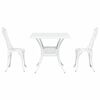 vidaXL Conjunto de Mesa de Jardim 3 pcs Branco Alum&iacute;nio Fundido