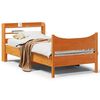 vidaXL Estrutura cama c/ cabeceira 75x190 cm pinho maci&ccedil;o castanho-mel