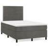 vidaXL Cama boxspring com colch&atilde;o 120x190 cm veludo cinzento-escuro