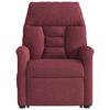 vidaXL Poltrona de massagens reclin. elevat&oacute;ria tecido vermelho tinto