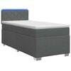 vidaXL Cama Box Spring com Colch&atilde;o e LED Cinzento-Escuro 90 x 190 cm