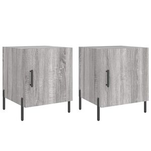 vidaXL Mesa cabeceira 2pcs 40x40x50 cm madeira processada cinza sonoma