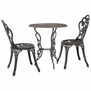 vidaXL 3 pcs conjunto bistr&ocirc; alum&iacute;nio fundido