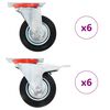 vidaXL 12 pcs rodas girat&oacute;rias 100 mm