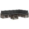 vidaXL Conjunto de Sof&aacute; de Jardim 8 unid. Cinza e Cinza Escuro vime PE