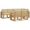 vidaXL Conjunto de Sof&aacute;s para Exterior 7 unid. Branco e Bege Poli&eacute;ster