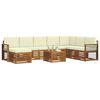 vidaXL Conjunto de Sof&aacute; Sectional com almofada 9 pcs Natural e Creme