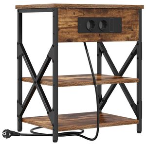 vidaXL Arm&aacute;rio de Cabeceira Carvalho Defumado 41 x 31 x 51 cm