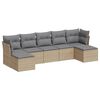vidaXL 7 pcs conjunto de sof&aacute;s p/ jardim com almofad&otilde;es vime PE bege