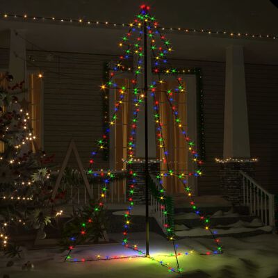 vidaXL Árvore de Natal em cone 240 LEDs 118x180 cm interior e exterior