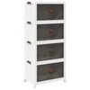 vidaXL Caixa arruma&ccedil;&atilde;o empilh&aacute;vel com rodas 4 n&iacute;veis 75L 64x40x141,5cm