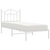 vidaXL Estrutura de cama com cabeceira 90x190 cm metal branco