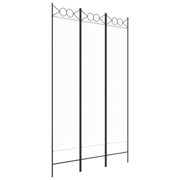 vidaXL Biombo com 3 painéis 120x200 cm tecido branco