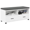 vidaXL Banco de Hall com almofada com gaveta Branco 100 x 38 x 46 cm