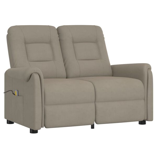 vidaXL Sof&aacute; reclin&aacute;vel 2 lugares tecido microfibra cinzento-claro