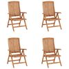 vidaXL Cadeiras de jardim reclin&aacute;veis c/ almofad&otilde;es 4 pcs teca maci&ccedil;a