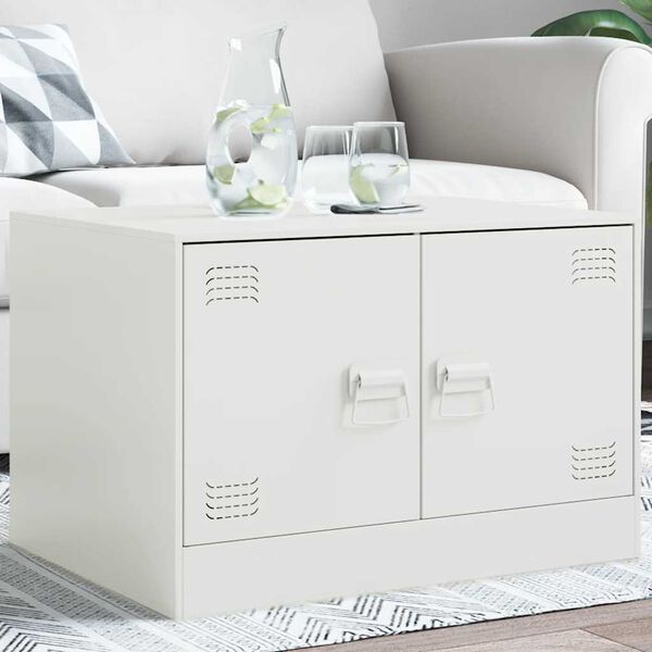 vidaXL Mesa de centro 67x50x44 cm a&ccedil;o branco