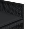 vidaXL 5 pcs conjunto de jantar p/ jardim c/ almofadões vime PE preto