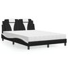 vidaXL Cama Viana com colch&atilde;o 140x200 cm couro artificial preto e branco