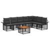 vidaXL Conjunto de Sof&aacute;s para Exterior 8 unid. Preto e Cinza Escuro