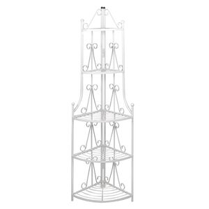 vidaXL Suporte de canto para planta / Branco