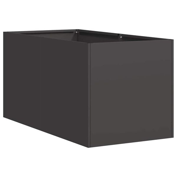 vidaXL Vaso/floreira 40x80x40 cm a&ccedil;o laminado a frio preto