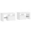 vidaXL Mesas cabeceira c/ LEDs 2 pcs 70x36,5x40 cm branco brilhante