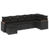 vidaXL 7 pcs conjunto de sof&aacute;s p/ jardim c/ almofad&otilde;es vime PE preto