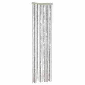 vidaXL Cortina anti-insetos 56x185 cm chenille cinzento e branco