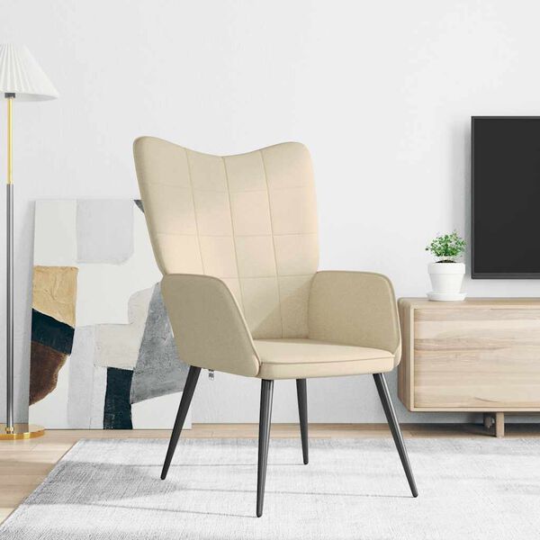 vidaXL Cadeira de descanso tecido cor creme