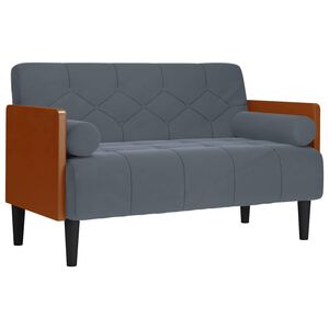 vidaXL Sof&aacute;-luvas com rolos 110 cm veludo cinzento-escuro
