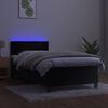 vidaXL Cama box spring c/ colch&atilde;o/LED 100x200 cm veludo preto