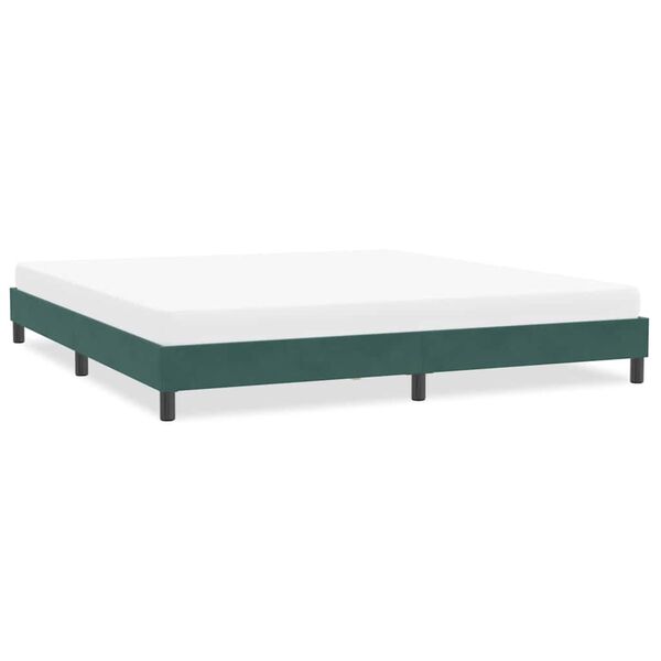 vidaXL Estrutura de cama sem colchão 200x210 cm veludo verde-escuro