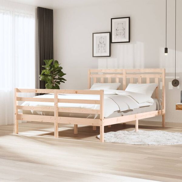 vidaXL Estrutura de cama 160x200 cm madeira maci&ccedil;a