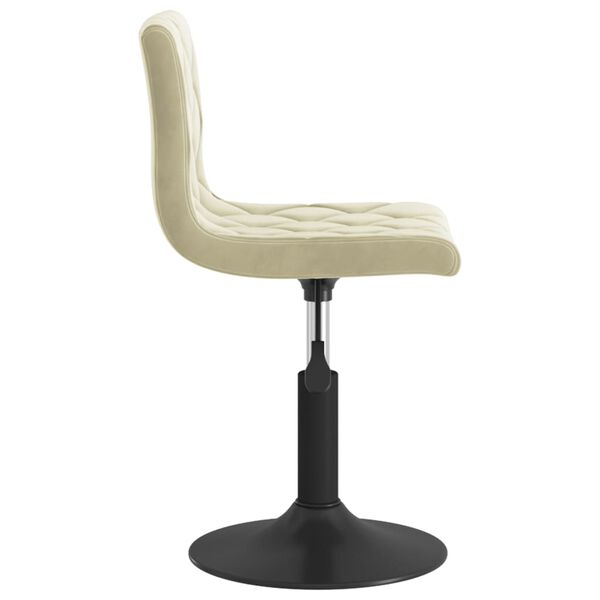 vidaXL Cadeira de jantar girat&oacute;ria veludo cor creme