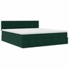 vidaXL Estrutura de cama otomana com colch&atilde;o 160x200 cm verde escuro