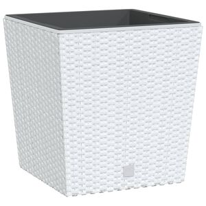 vidaXL Vaso com interior remov&iacute;vel 21 / 32 L vime PP branco