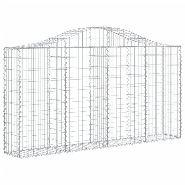 vidaXL Cestos gabi&atilde;o arqueados 4pcs 200x30x100/120cm ferro galvanizado